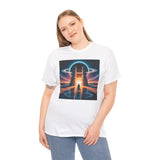 Sci-Fi Gateway T-Shirt showcasing retro cosmic portal artwork featuring a glowing portal and planets.