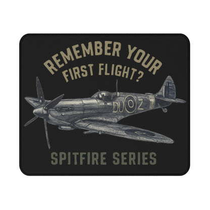 Spitfire Series Gaming Mouse Pad featuring a vintage aircraft design for aviation enthusiasts, with artwork titled &