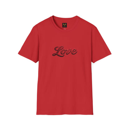 Love Script T-Shirt Elegant Black Typography
