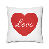 Love Heart Pillowcase — Square Decorative Throw Pillow Cover