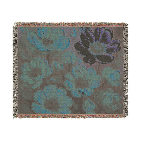 Floral Woven Blanket — Vintage Botanical Throw for Living Room & Bed  US 60" × 50"