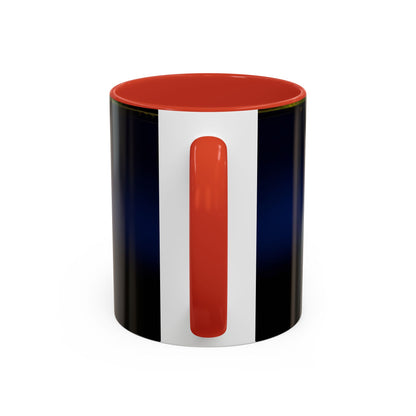 Side view of the Vintage Pin-Up Coffee Mug - Classic Car Design demonstrating ergonomic features.