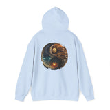 Casual setting with the Yin Yang Moon & Sun Hoodie prominently featured.