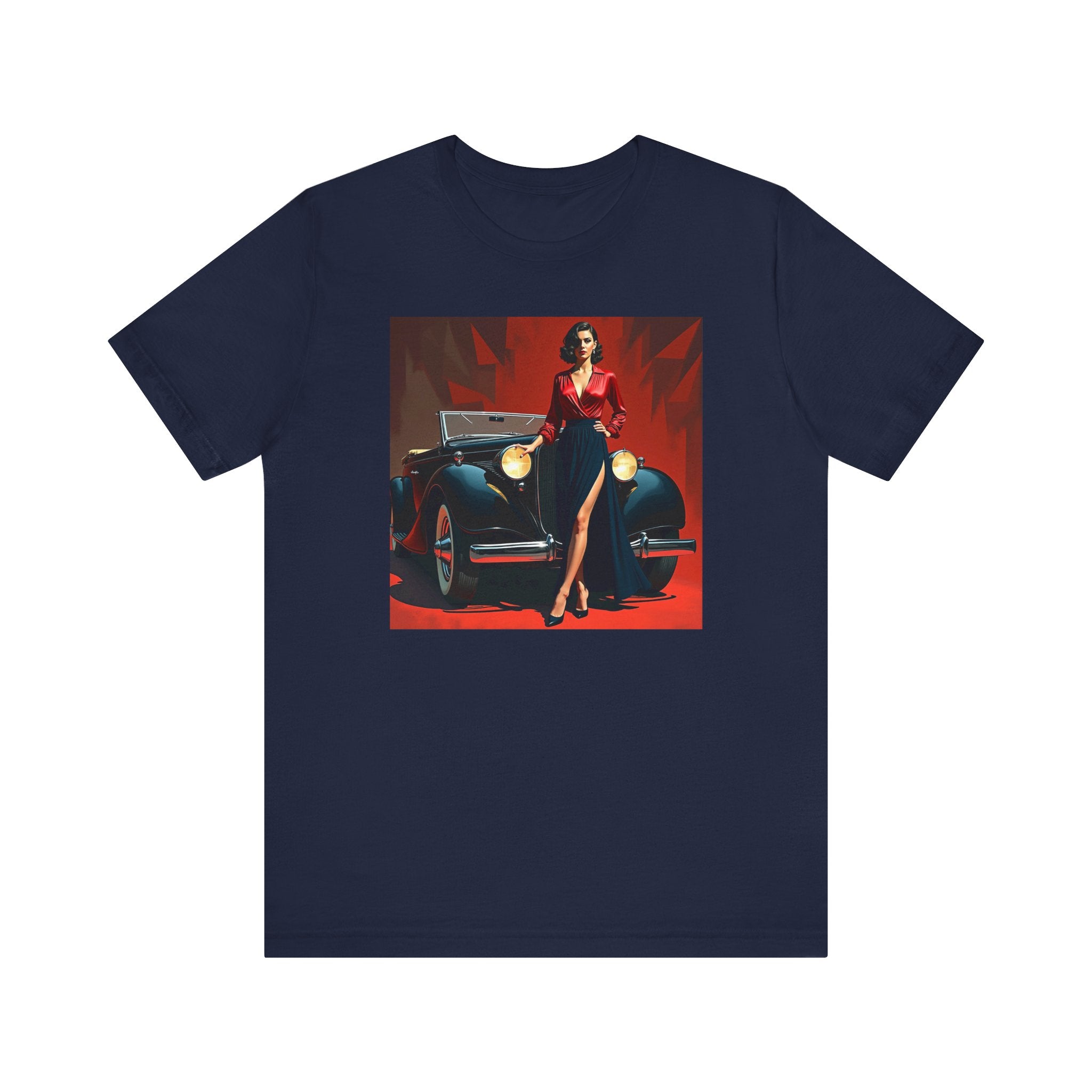 Back view of Retro Glamour Classic Tee For Him, highlighting the quality material and design details.