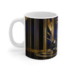 Vintage Glamour Car Mug, Car Enthusiast Gift, Coffee Cup, Retro, Unique Pilot Mug, Glamour, Retro, Woman, Car, Dress, Red