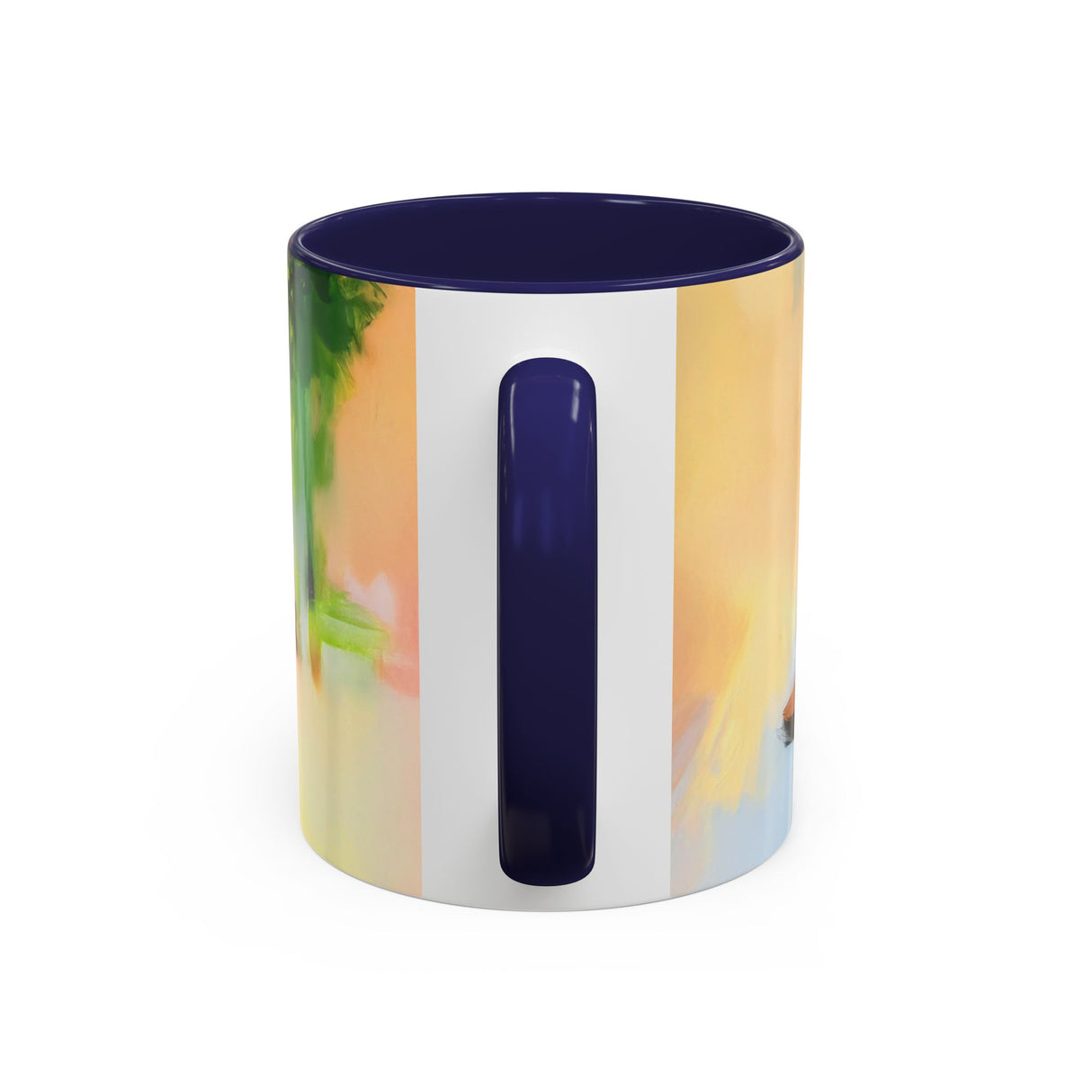 Artistic Red Dress Accent Coffee Mug - 11oz filled with colorful drinks during a summer party