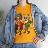 Casual wear Dancing Seniors Illustration T‑Shirt with a fun and playful elderly couple graphic.