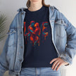 Flat lay of Love Unisex Heavy Cotton Tee with matching accessories for a coordinated look.