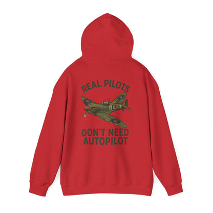 Close-up of the vintage-style typography on the Pilot Hoodie – &