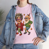 Dancing Seniors Illustration T‑Shirt features whimsical design depicting a cute elderly couple.