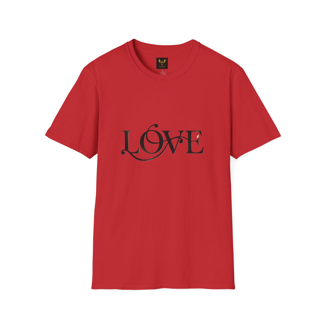 Love Script T-Shirt Elegant Black red