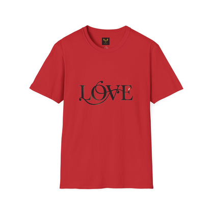 Love Script T-Shirt Elegant Black red