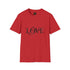 Love Script T-Shirt Elegant Black red