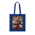 Woman stylishly carrying the Vintage Pinup Tote Bag, showcasing its practical use and unique retro glamour design.