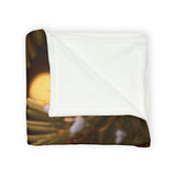 Christmas Ornament Holiday Blanket — Cozy Festive Throw beautifully draped in a living room, perfect for winter warmth and holiday cheer.