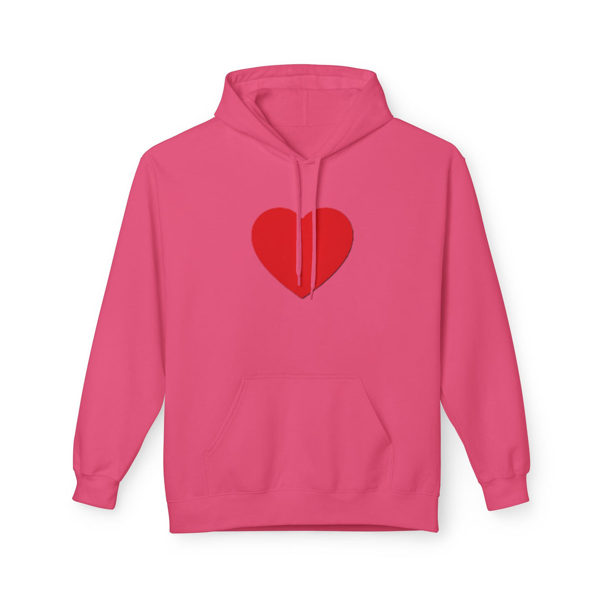 Heart Split Hoodie — Minimal Red Broken Heart Pullover