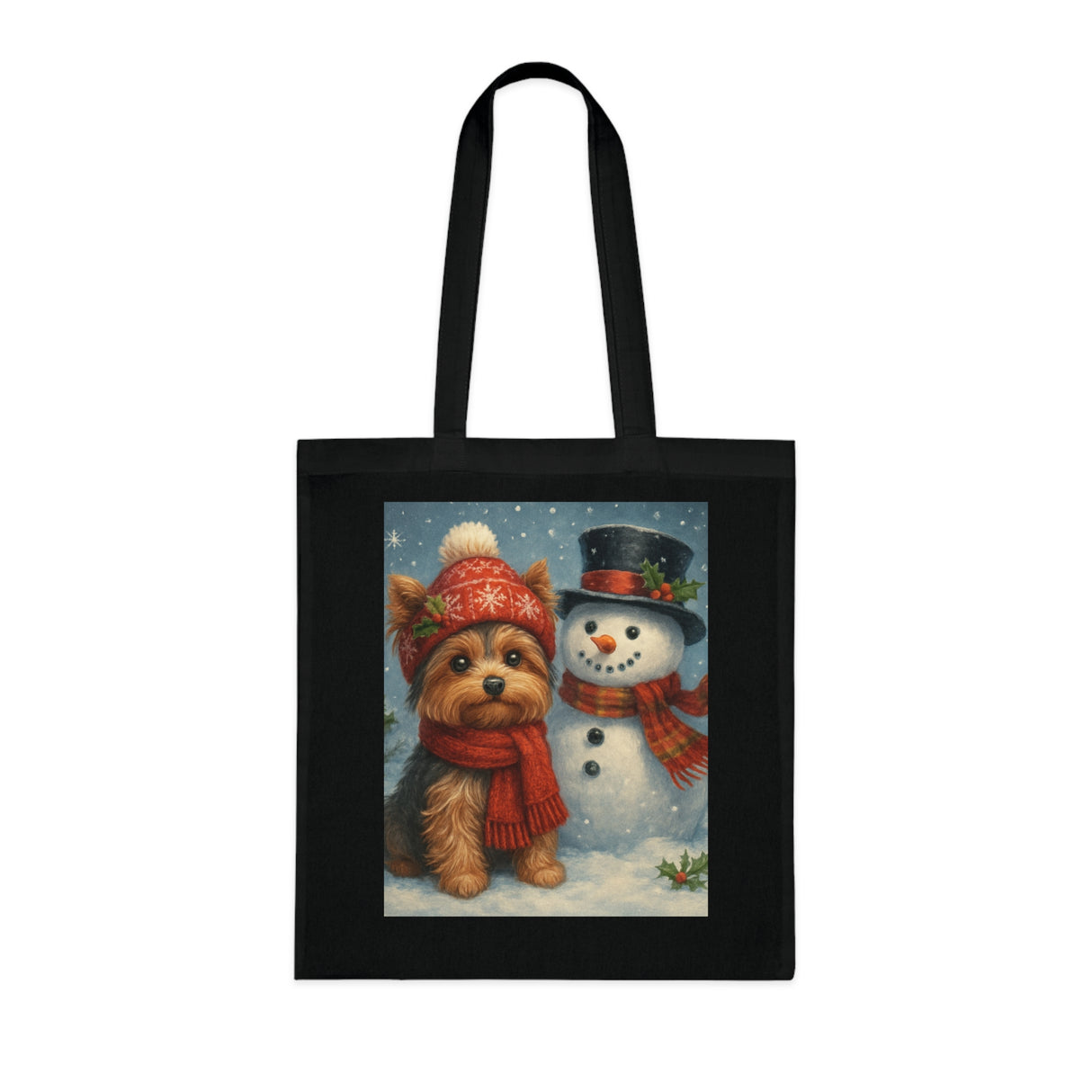 Light and easy-to-carry Christmas Snowman Tote Bag featuring a festive snowy design.