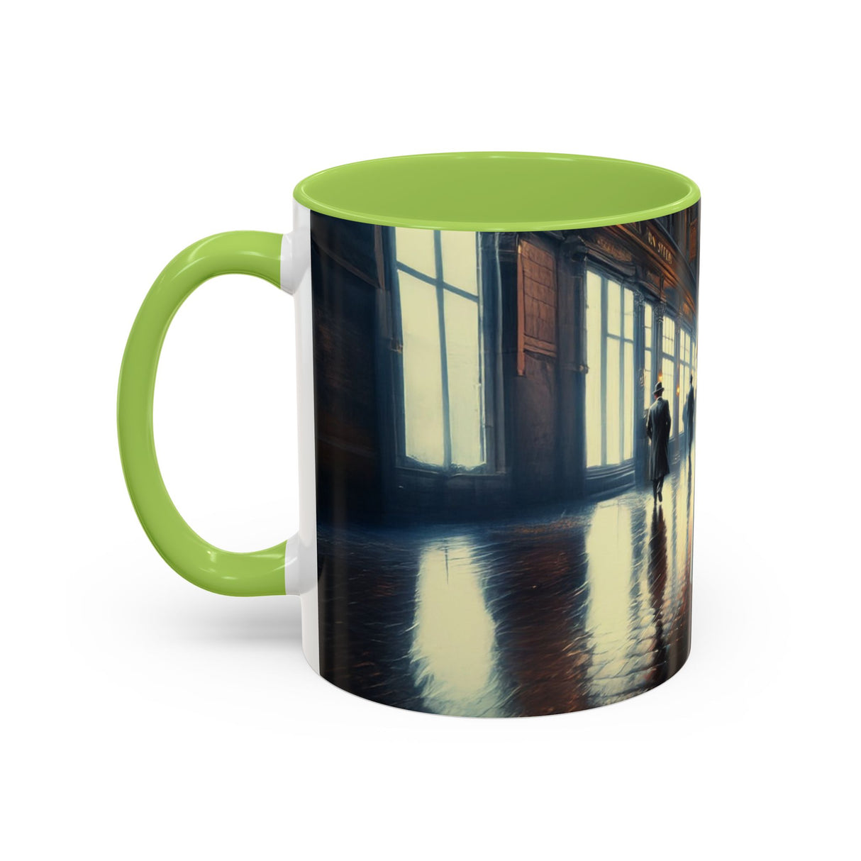 Elegant Urban Nightlife Coffee Mug beside a bouquet, representing its ideal use as a gift.