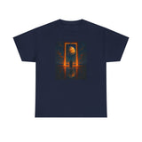 Surreal Portal Moon Tee folded neatly, displaying the radiant cosmic gateway graphic on the front.