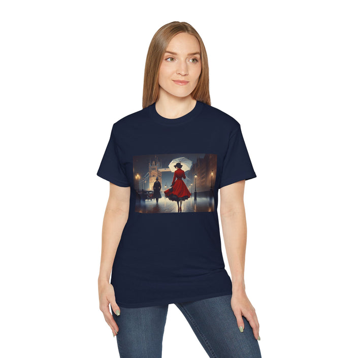 Charming Street Vintage Scene, Ultra Cotton Shirt, Vintage Aesthetic T-Shirt, Perfect Gift for Art Lovers, Everyday Wear, Casual Style