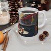 Attractive Woman In Red, Glamour London Mug, Enthusiast Gift, Coffee Cup, Retro, Unique, Mug, Glamour, Retro, Woman, Dress, Red , London