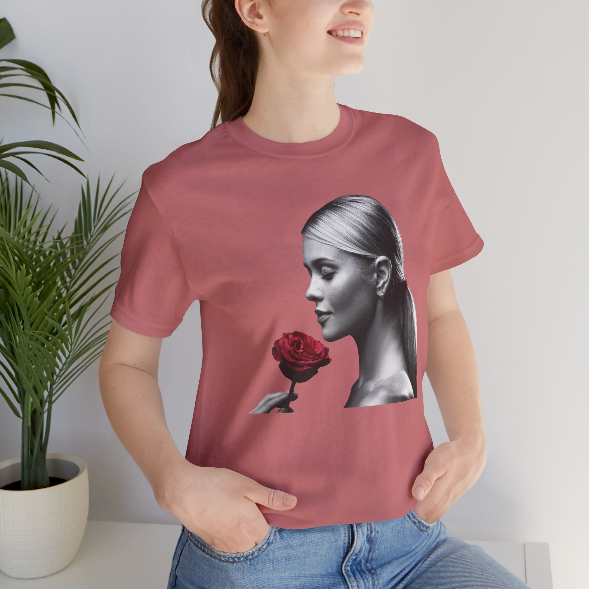 Elegant Rose Graphic Tee, Floral T-Shirt, Gift for Her, Casual Wear, Statement Top, Birthday Gift, Anniversary Gift