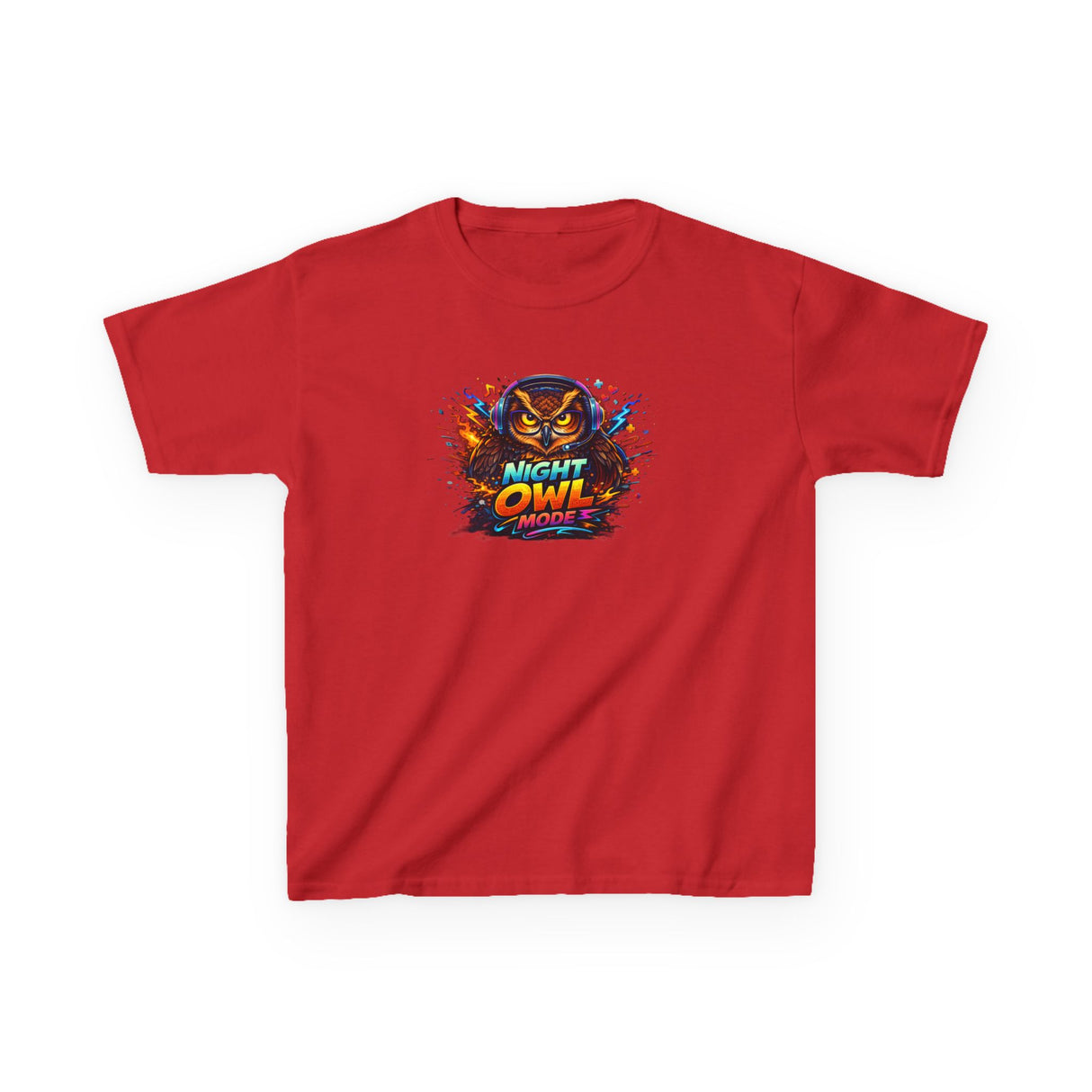 'Night Owl' Colorful Gamer Owl Graphic —  Kids Tee