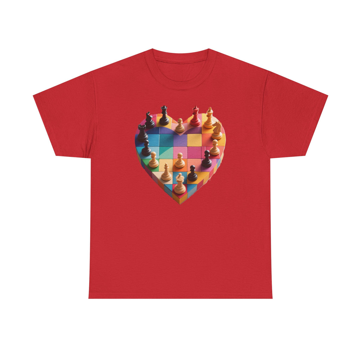 Chess Heart T‑Shirt displayed on a hanger, featuring its unique heart design.