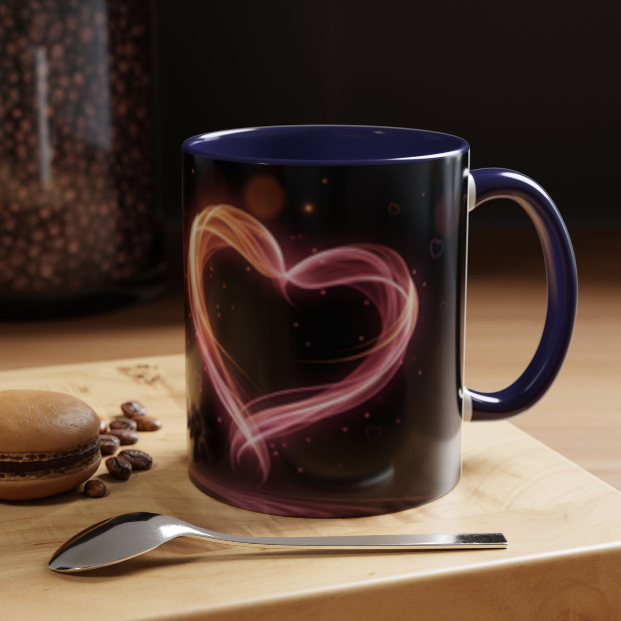 Neon Heart Accent Coffee Mug – Romantic Glow 11/15oz US
