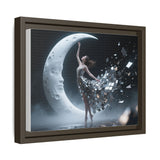Framed Matte Canvas Art — Dancer & Moon Surreal Wall Decor inviting wonder into home interiors with its captivating visual.