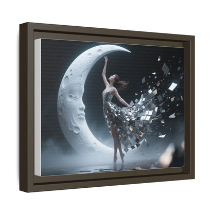 Framed Matte Canvas Art — Dancer &amp; Moon Surreal Wall Decor inviting wonder into home interiors with its captivating visual.