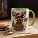 Delightful Christmas Reindeer Coffee Mug designed for cozy gatherings and warm holiday drinks.