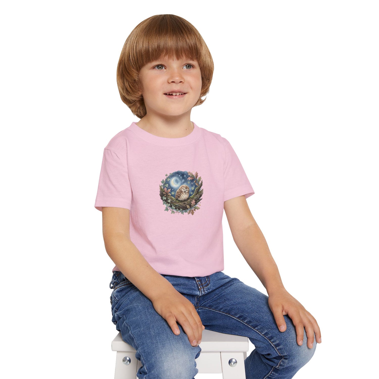 Sleepy Owl Toddler Tee — Woodland Toddler Shirt