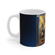 Vintage Retro Car Mug, Enthusiast Gift, Coffee Cup, Retro, Unique Pilot Mug, Glamour, Retro, Woman, Car, Dress, Red
