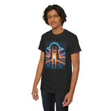 A casual outfit featuring the Cosmic Bridge Graphic Tee paired with sneakers, ideal for fashion-forward individuals.