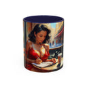 Parisian Dream Coffee Mug - 11oz with a cozy C-shaped handle for comfortable grip.