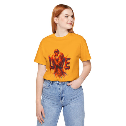 Love Embrace Unisex T-Shirt, Romantic Tee, Gift for Couples, Valentine's Day Apparel, Cute Love Shirt, Sweetheart Gift