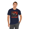 Retro Glamour Classic Tee For Him in a cozy indoor setting, illustrating comfort and style for home wear.