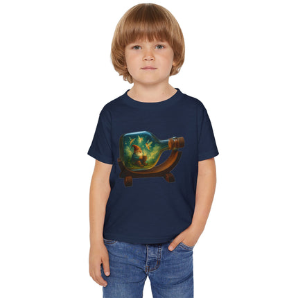 Whimsical Toddler T-Shirt with Bottle Design, Cute Kids Tee, Gift for Toddlers, Birthday Outfit, Playful Apparel