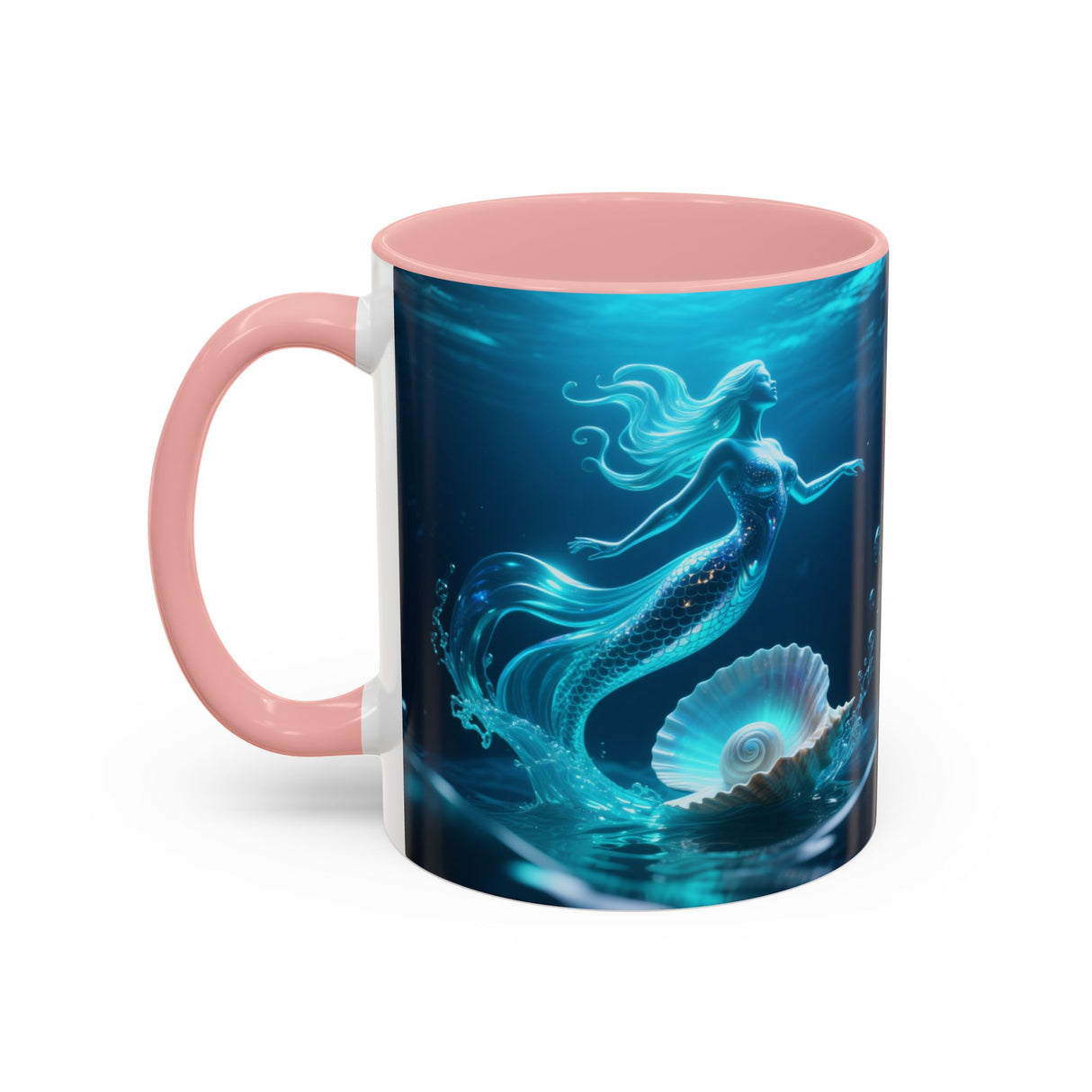 Mermaid Shell Accent Coffee Mug – Ocean Fantasy 11/15oz US