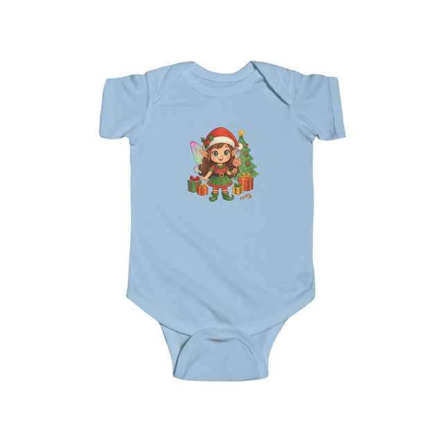 Baby Christmas Elf Bodysuit — Cute Holiday Infant Onesie with cheerful holiday illustration