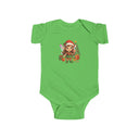 Infant wearing Baby Christmas Elf Bodysuit — Cute Holiday Infant Onesie during holiday celebration