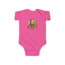 Back view of Baby Christmas Elf Bodysuit — Cute Holiday Infant Onesie showing ribbed knit binding