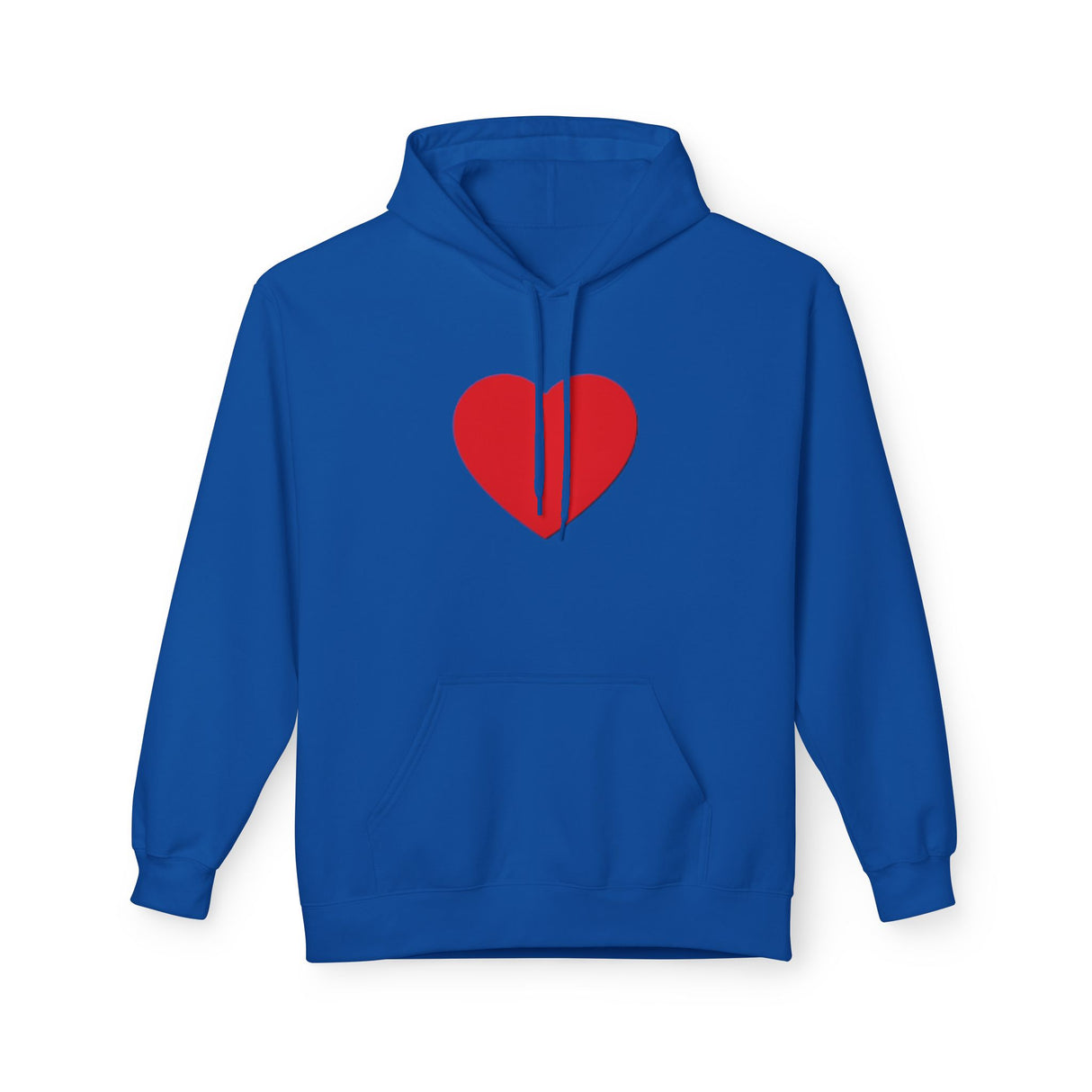 Heart Split Hoodie — Minimal Red Broken Heart Pullover