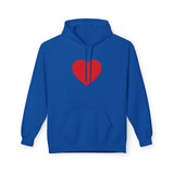 Heart Split Hoodie — Minimal Red Broken Heart Pullover