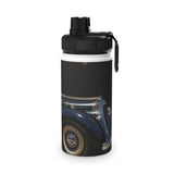 Vintage Car Stainless Steel Water Bottle — Retro Pin-Up Sports Lid with a twist-on sports lid and BPA-free materials.