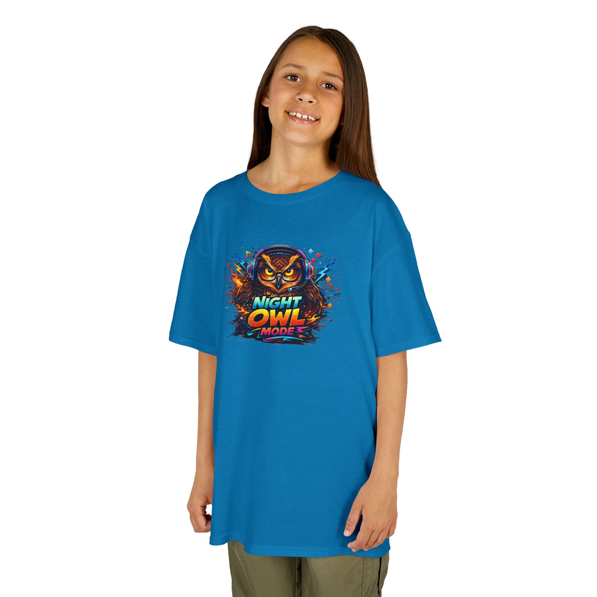 'Night Owl' Colorful Gamer Owl Graphic —  Kids Tee