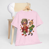 Graphic T-shirt with a lively illustration of senior couple dancing on the Dancing Seniors Illustration T‑Shirt.