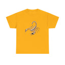 Flat lay of the Scorpion Graphic Tee — Desert Scorpion Illustration T-Shirt on a textured background.