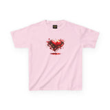 Red Heart Splash Graphic Tee  — Kids T‑Shirt